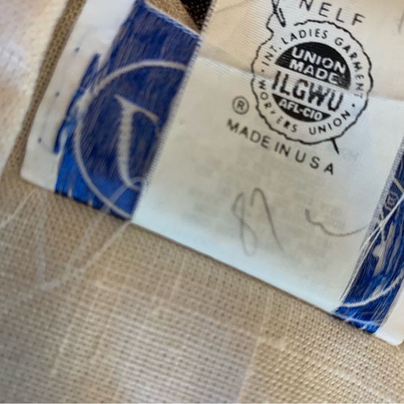 Vintage Dress 1970s striped With red and white Bow patterned sash Linen Feel - Picture 16 of 16